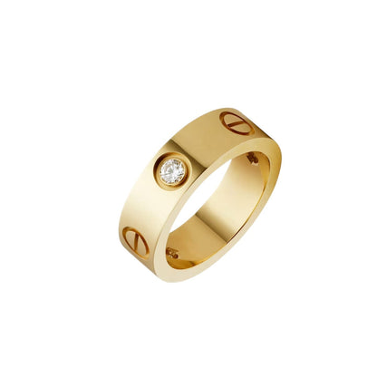 [Zalyn]LOVE 5.5MM 3 DIAMONDS RING