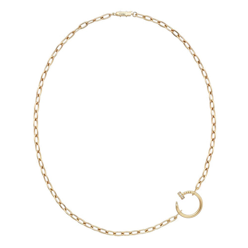 [Zalyn]CLOU DIAMOND NAIL PENDANT NECKLACE