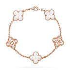 [Zalyn Jewelry ]CLOVER WHITE PEARL MOP 5 MOTIF BRACELET COLLECTION
