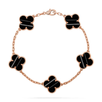 [Zalyn]LUCKY CLOVER 5-MOTIF BRACELET - PULSE STONE COLLECTION