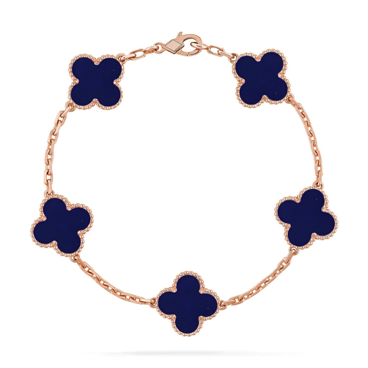 [Zalyn]LUCKY CLOVER 5-MOTIF BRACELET - LAPIS LAZULI COLLECTION
