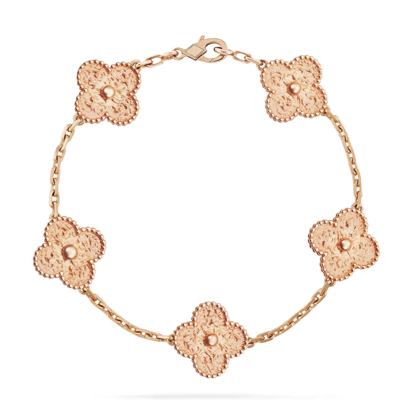 [Zalyn]LUCKY CLOVER 5-MOTIF BRACELET - BRONZING