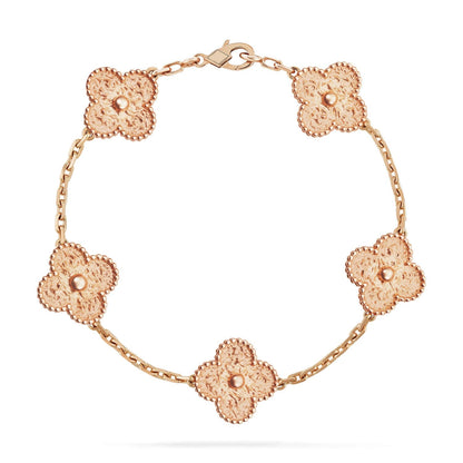 [Zalyn]LUCKY CLOVER 5-MOTIF BRACELET - BRONZING