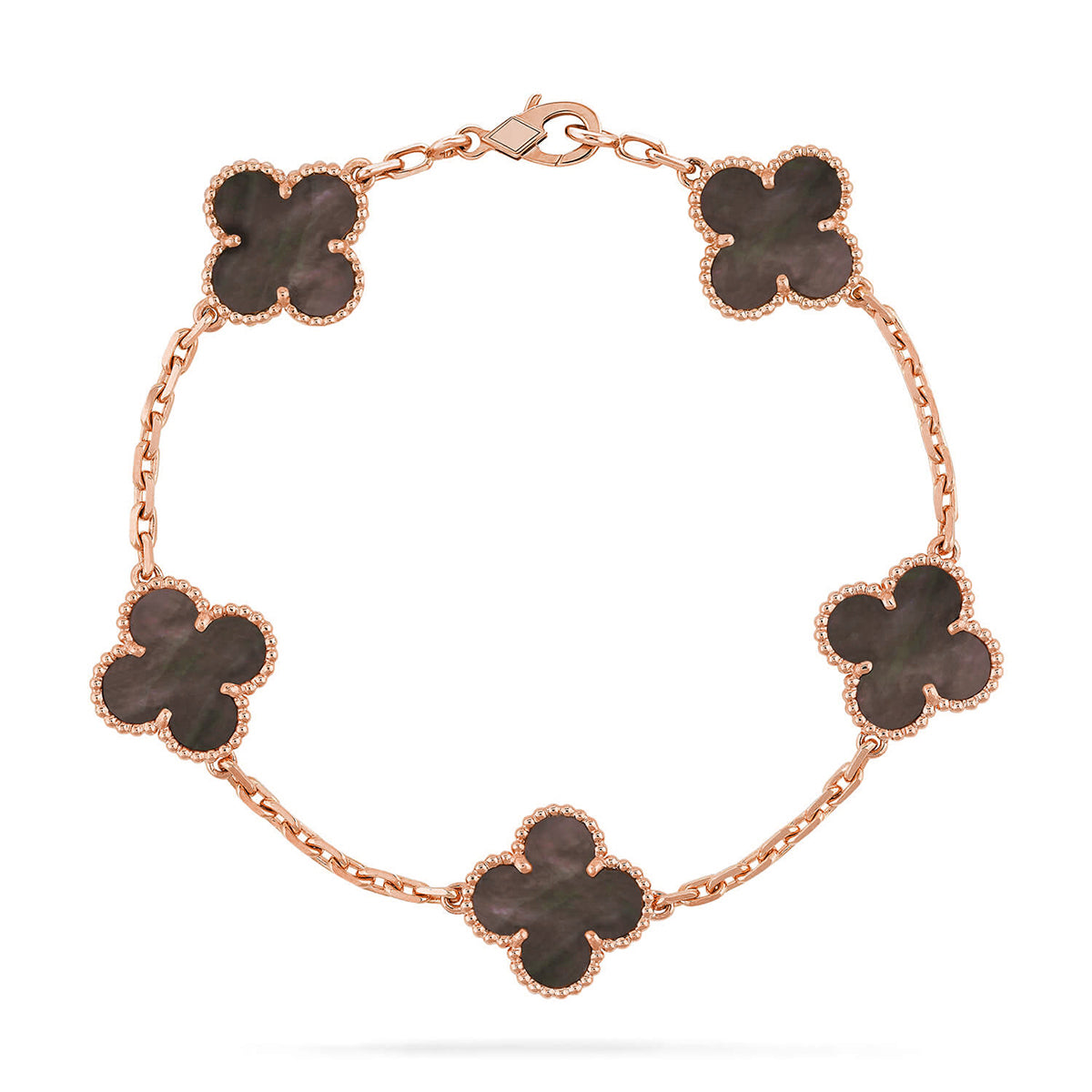 [Zalyn]LUCKY CLOVER 5-MOTIF BRACELET - GREY MOTHER-OF-PEARL COLLECTION