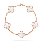[Zalyn Jewelry ]CLOVER WHITE PEARL MOP 5 MOTIF BRACELET COLLECTION