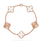 [Zalyn Jewelry ]CLOVER WHITE PEARL MOP 5 MOTIF BRACELET COLLECTION
