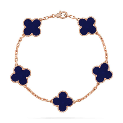 [Zalyn Jewelry ]CLOVER 5 MOTIF LAPIS LAZULI BRACELET COLLECTION