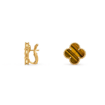 [Zalyn]15MM CLOVER FLOWER STUD EARRINGS GOLD COLLECTION