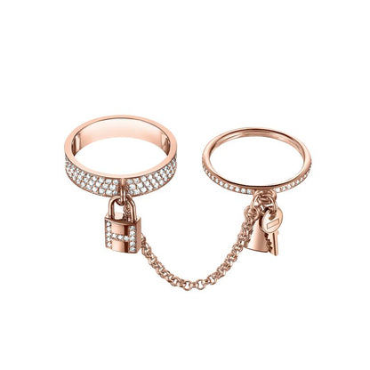 [Zalyn]HM KELLY CLOCHETTE DOUBLE RING IN  WITH DIAMONDS