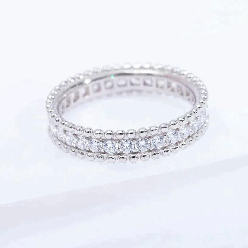 [Zalyn Jewelry ]PERLEE DIAMOND SILVER RING