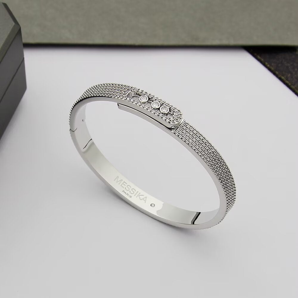 [Zalyn]MOVE NOA FULL-PAVÉ DIAMOND BANGLE BRACELET