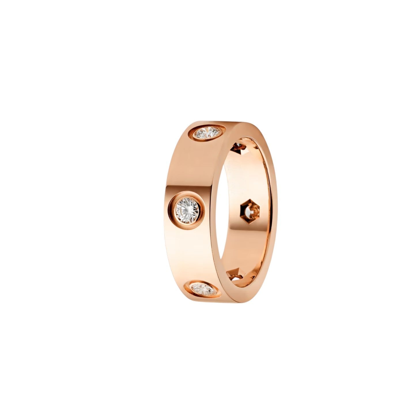 [Zalyn]LOVE 5.5MM 6 DIAMONDS RING