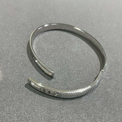 [Zalyn]MOVE NOA PAVÉ DIAMOND BANGLE BRACELET