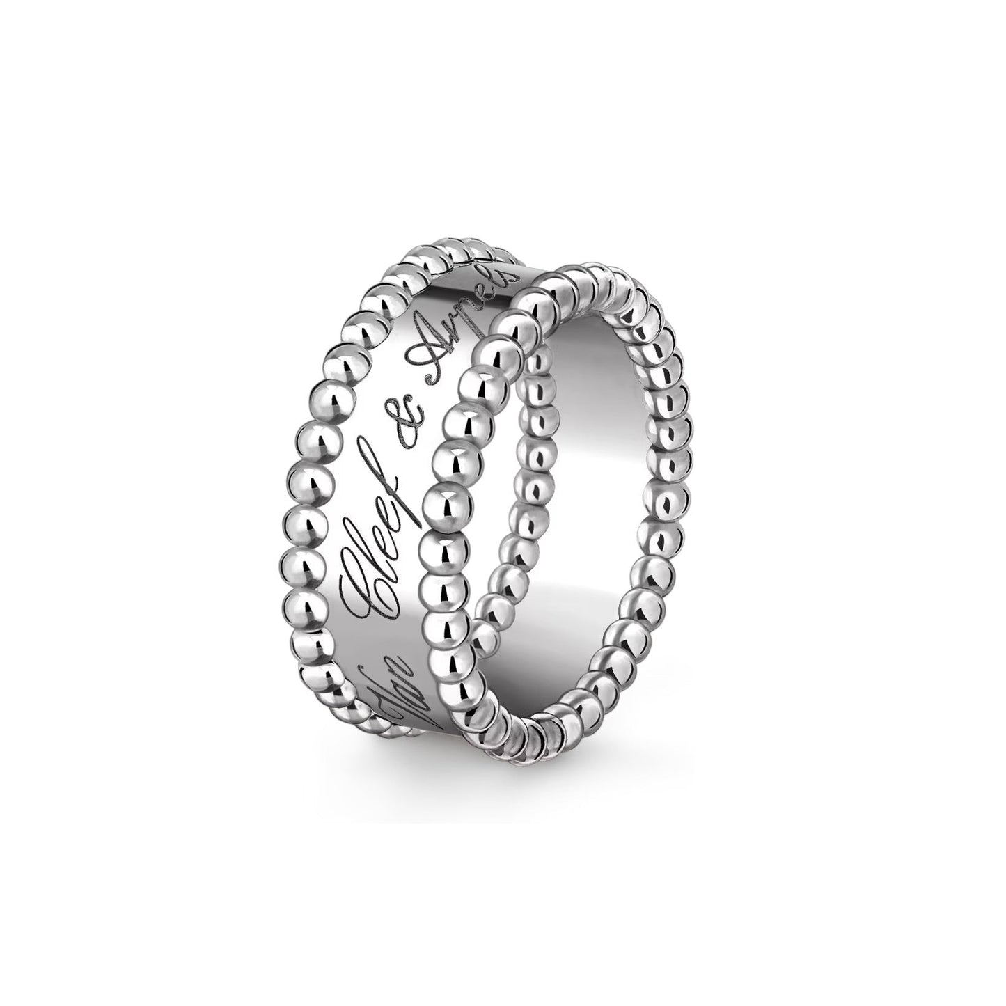 [Zalyn]SIGNATURE DUAL-BEADED BAND RING
