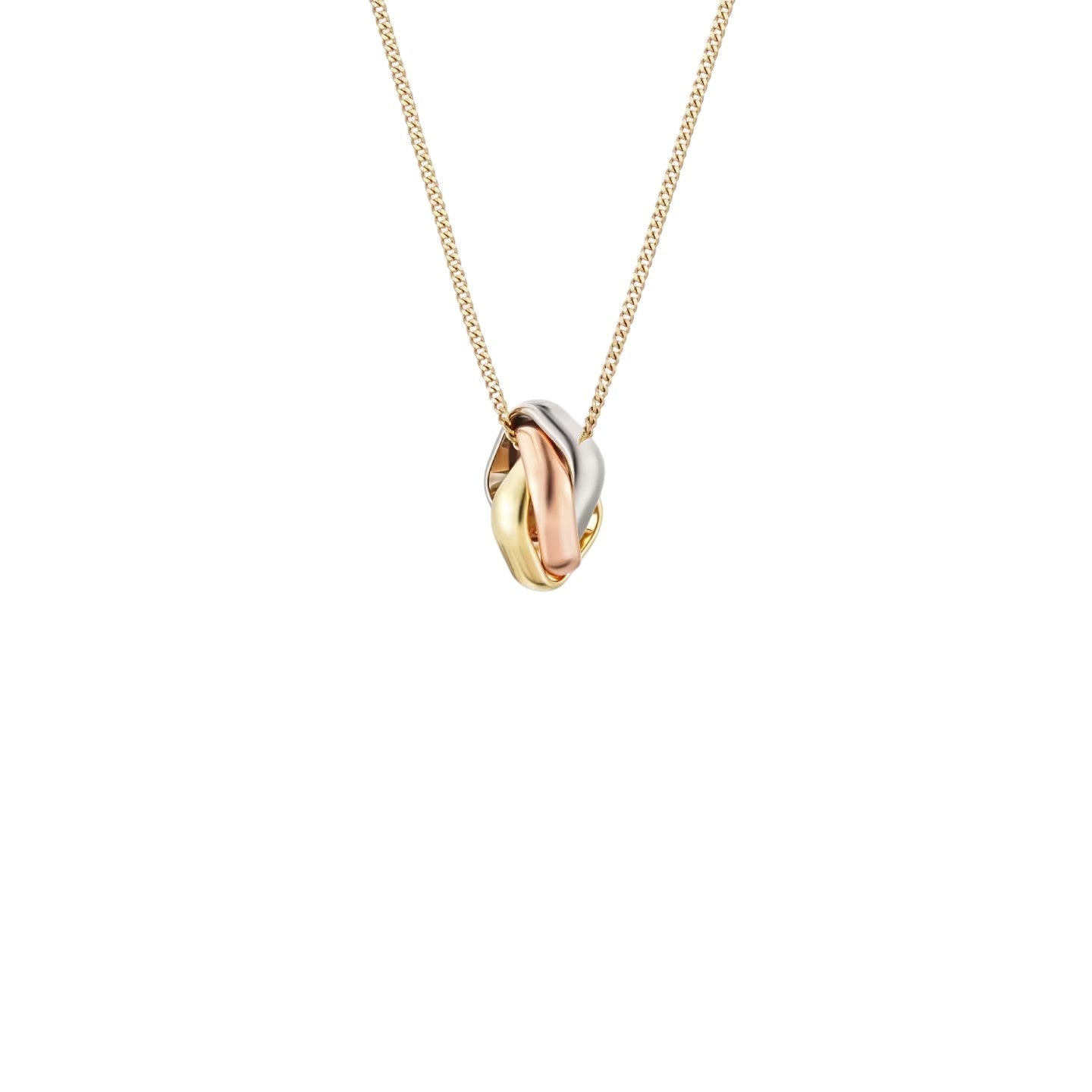 [Zalyn]TRI-COLOR SQUARE RING NECKLACE
