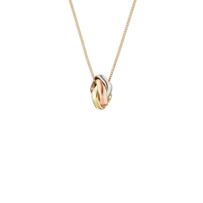 [Zalyn]TRI-COLOR SQUARE RING NECKLACE