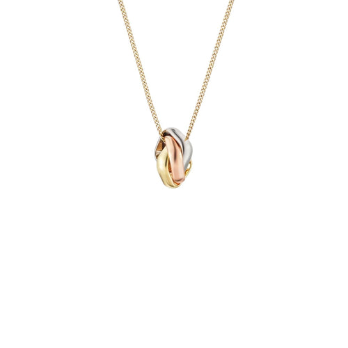 [Zalyn]TRI-COLOR SQUARE RING NECKLACE