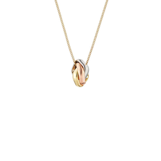 [Zalyn]TRI-COLOR SQUARE RING NECKLACE
