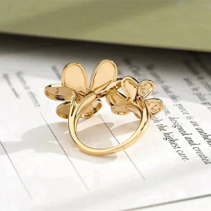 [Zalyn Jewelry ]CLOVER COMOS GOLD DIAMOND RING