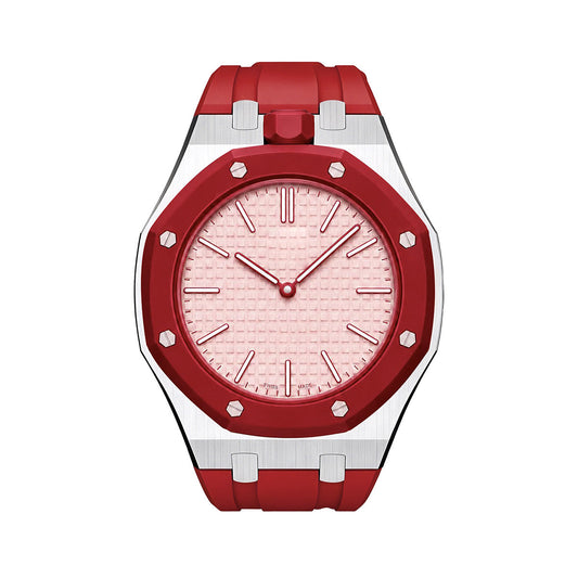 [Zalyn]OAK POP RED STEEL SILICONE STRAP