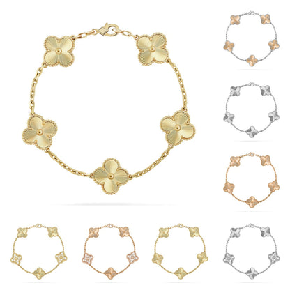 [Zalyn]LUCKY CLOVER 5-MOTIF BRACELET - LASER COLLECTION