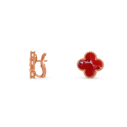 [Zalyn]15MM CLOVER FLOWER STUD EARRINGS ROSE GOLD COLLECTION