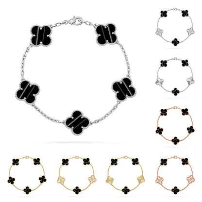 [Zalyn]LUCKY CLOVER 5-MOTIF BRACELET - PULSE STONE COLLECTION