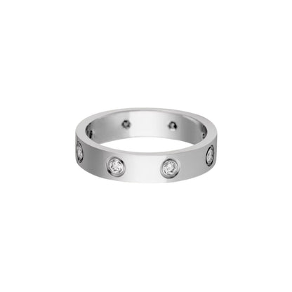 [Zalyn]LOVE 4MM 8 DIAMONDS RING