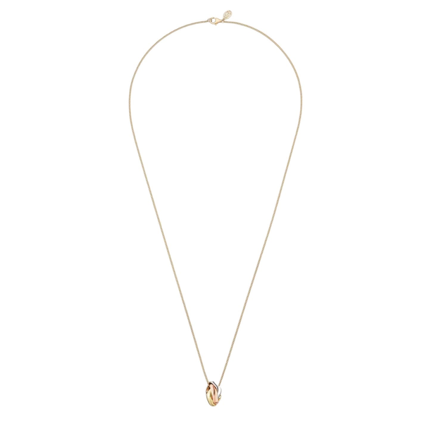 [Zalyn]TRI-COLOR SQUARE RING NECKLACE