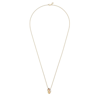 [Zalyn]TRI-COLOR SQUARE RING NECKLACE