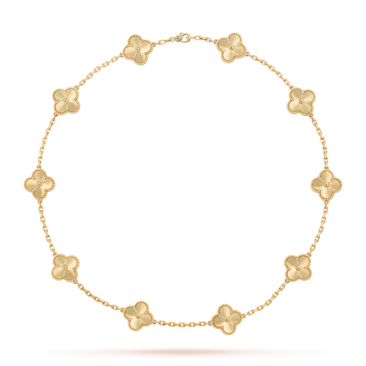 [Zalyn Jewelry ]CLOVER 10 MOTIFS LASER NECKLACE