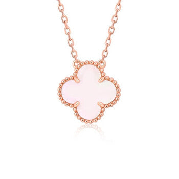 [Zalyn Jewelry ]CLOVER 15MM PINK MOTHER-OF-PEARL SINGLE FLOWER NECKLACE
