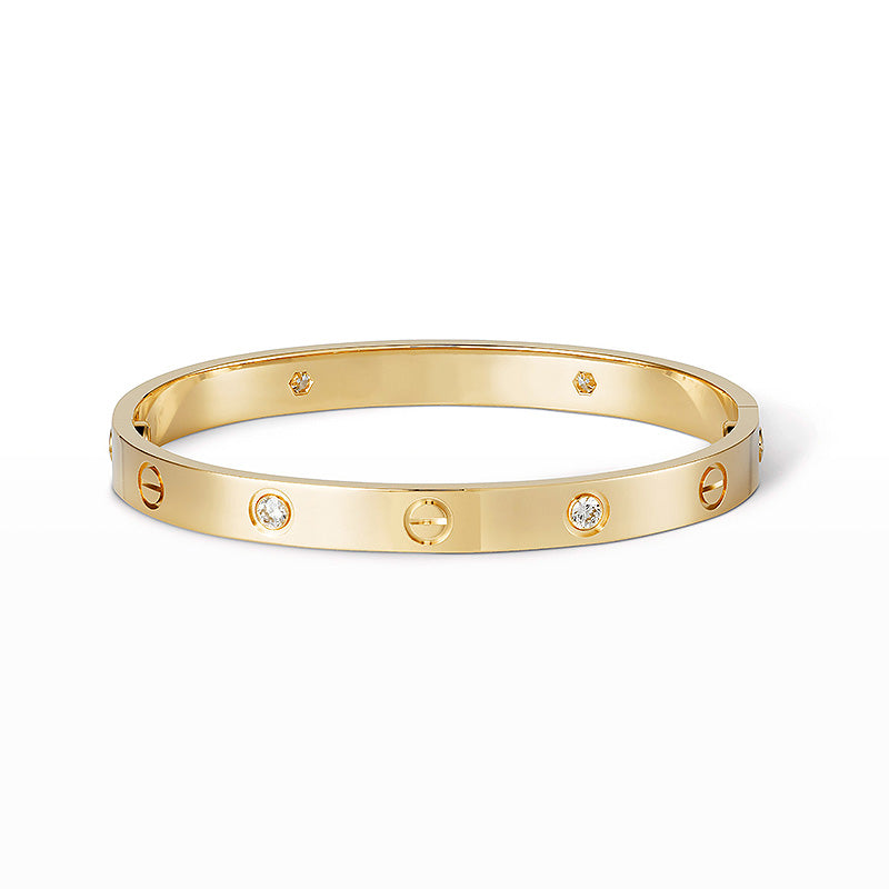 [Zalyn]CLASSIC 6.1MM LOVE BANGLE - 4-DIAMOND