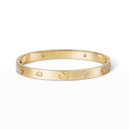 [Zalyn]CLASSIC 6.1MM LOVE BANGLE - 4-DIAMOND