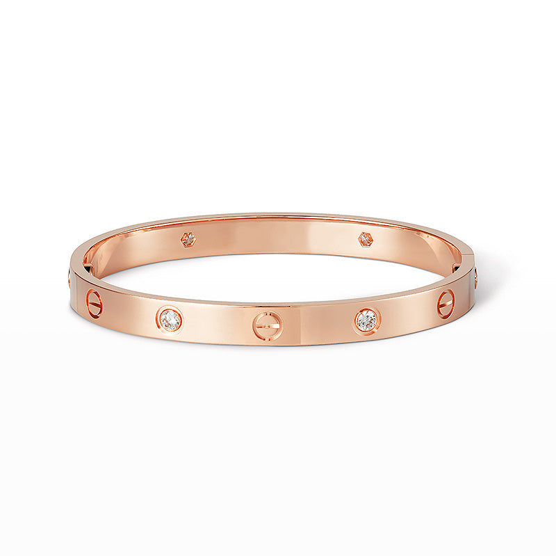 [Zalyn]CLASSIC 6.1MM LOVE BANGLE - 4-DIAMOND