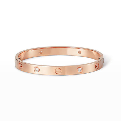 [Zalyn]CLASSIC 6.1MM LOVE BANGLE - 4-DIAMOND