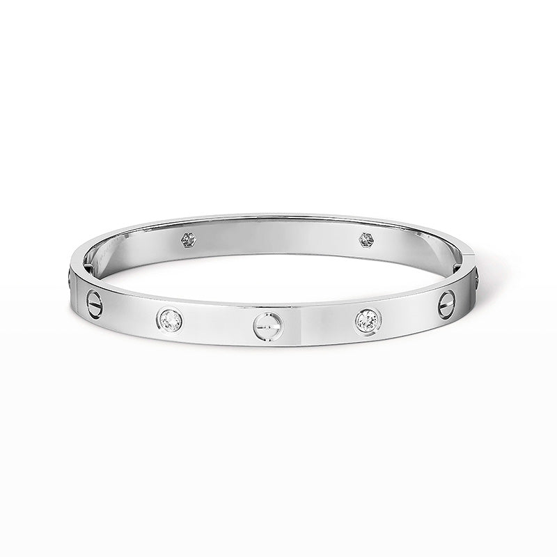 [Zalyn]CLASSIC 6.1MM LOVE BANGLE - 4-DIAMOND
