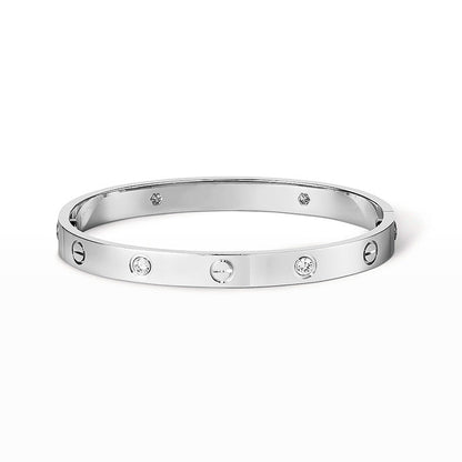 [Zalyn]CLASSIC 6.1MM LOVE BANGLE - 4-DIAMOND