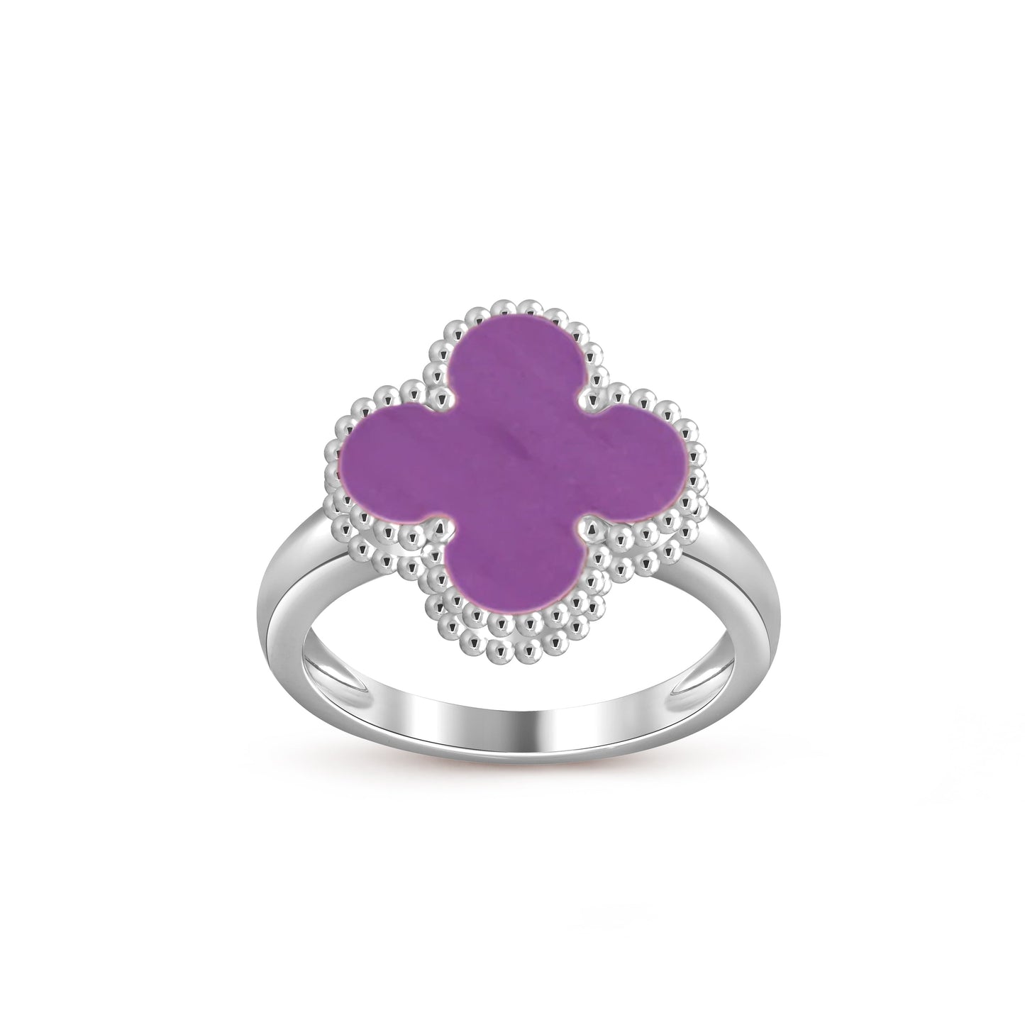 [Zalyn]LUCKY CLOVER VINTAGE WHITE GOLD RING COLLECTION