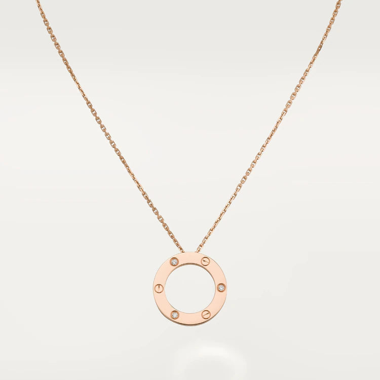 [Zalyn Jewelry ]LOVE NECKLACE 16MM 3 DIAMONDS