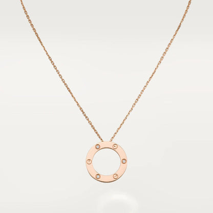 [Zalyn Jewelry ]LOVE NECKLACE 16MM 3 DIAMONDS