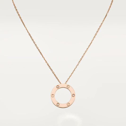 [Zalyn Jewelry ]LOVE NECKLACE 16MM 3 DIAMONDS