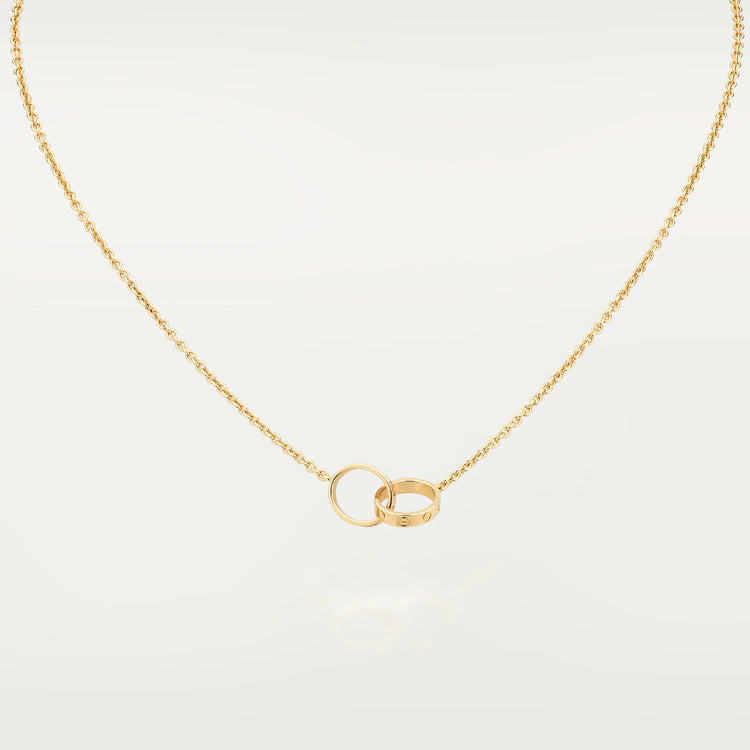 [Zalyn Jewelry ]LOVE NECKLACE DOUBLE RING GOLD