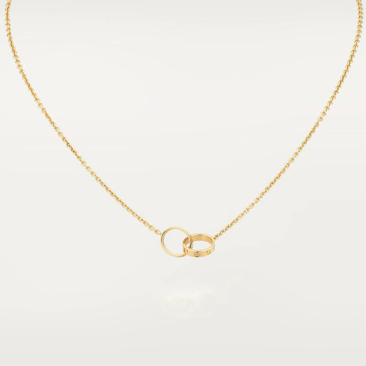 [Zalyn Jewelry ]LOVE NECKLACE DOUBLE RING GOLD