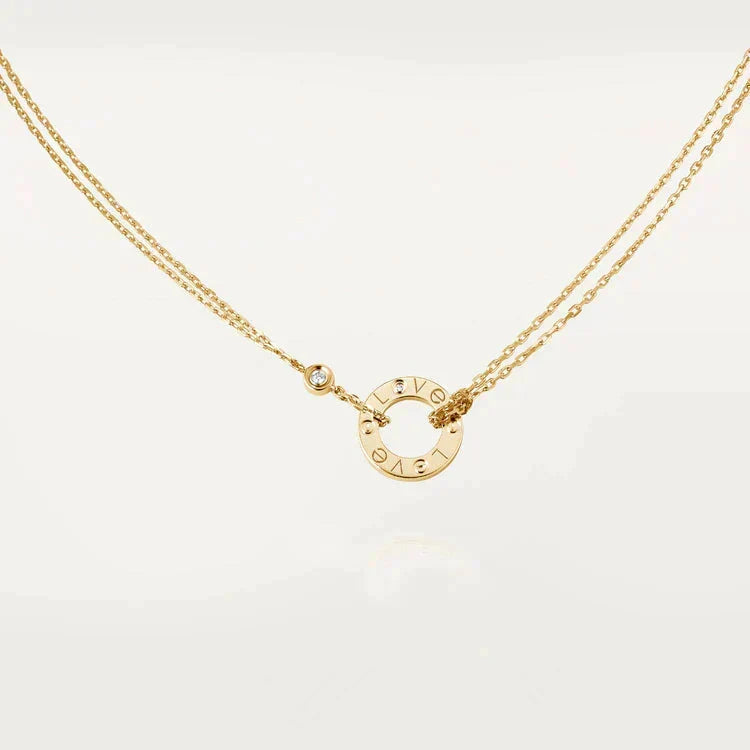 [Zalyn Jewelry ]LOVE NECKLACE 16MM 2 DIAMONDS