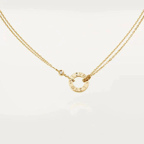[Zalyn Jewelry ]LOVE NECKLACE 16MM 2 DIAMONDS