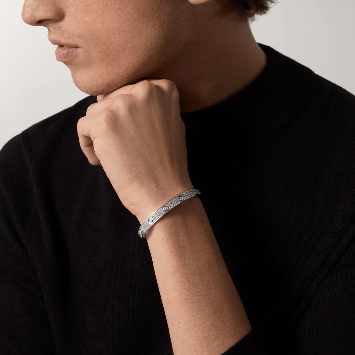 [Zalyn Jewelry ]LOVE BRACELET 6.1MM DIAMOND-PAVED 10 BIG DIAMONDS
