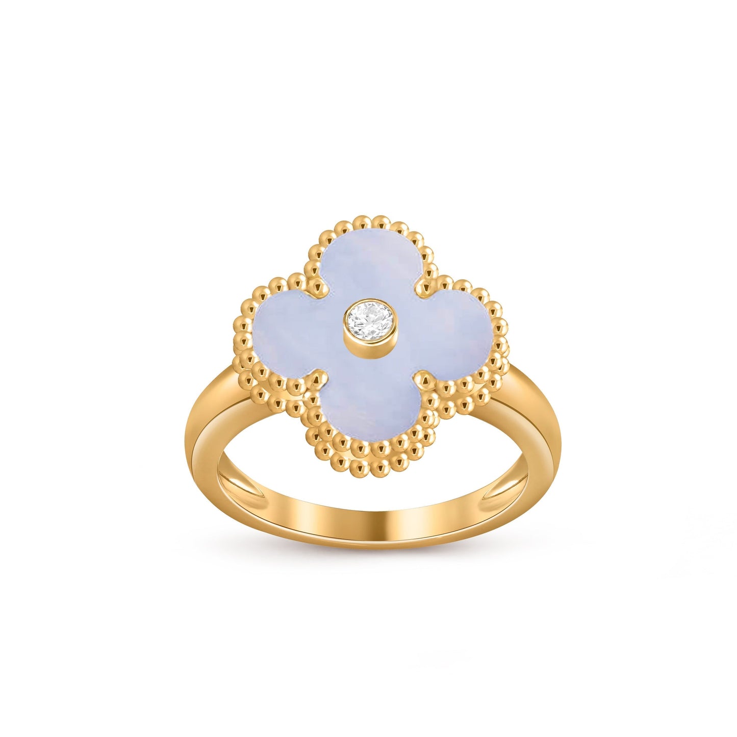 [Zalyn]LUCKY CLOVER DIAMOND-ACCENT GOLD RING COLLECTION