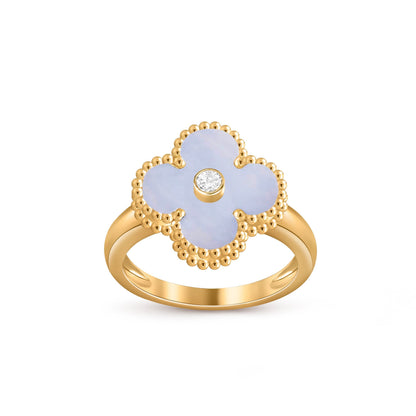 [Zalyn]LUCKY CLOVER DIAMOND-ACCENT GOLD RING COLLECTION