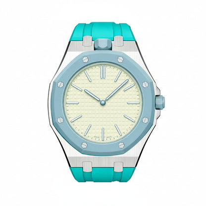 [Zalyn]OAK POP SKY BLUE STEEL SILICONE STRAP